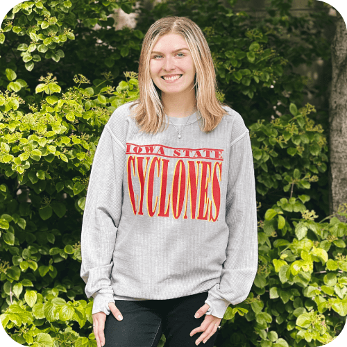 Pressbox Women's Iowa State Cyclones Gray Oversized Crew Neck Sweatshirt